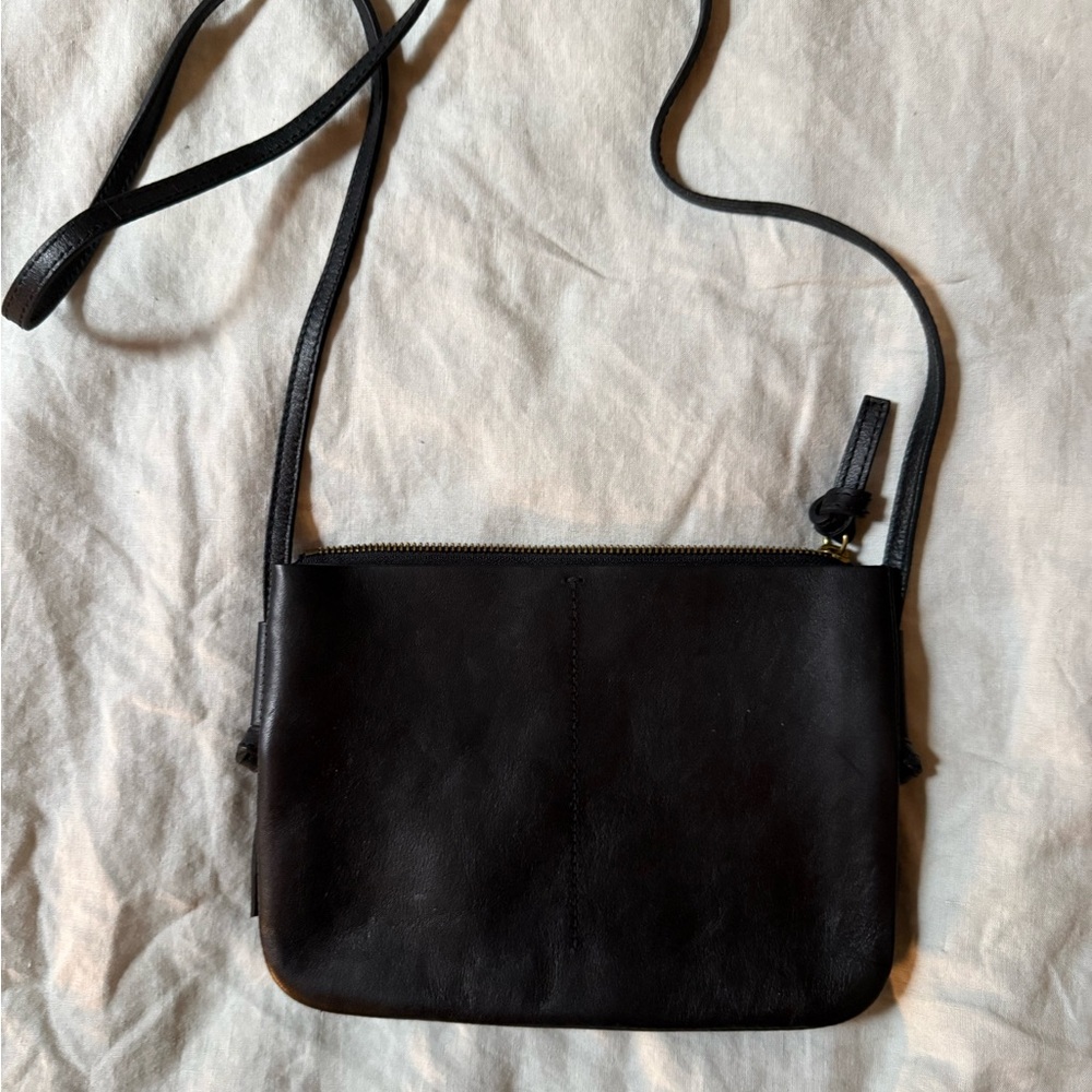 Madewell Black Leather Crossbody Bag